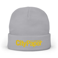 City Paper Embroidered Knit Beanie